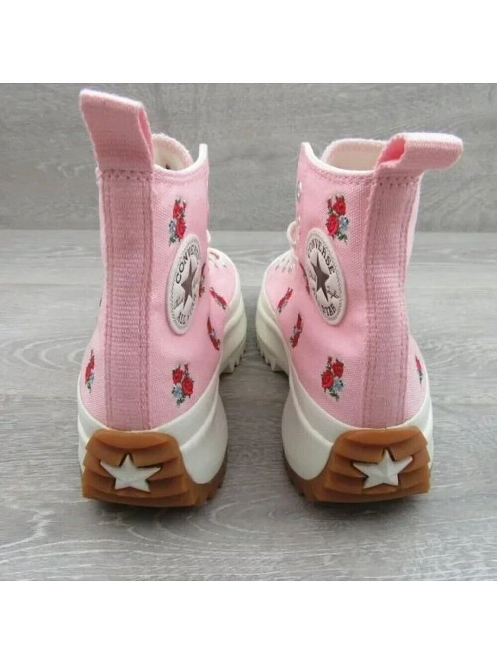 Converse Run Star Hike HI Platform Women's Size 9.5 Pink Red Roses NEW A05192C - Picture 8 of 14